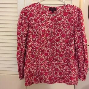 JCrew Pink Floral Liberty Fabric Top Small